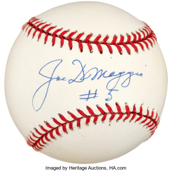 Joe DiMaggio #5 Single Signed Baseball. Baseball Collectibles, Lot  #40067