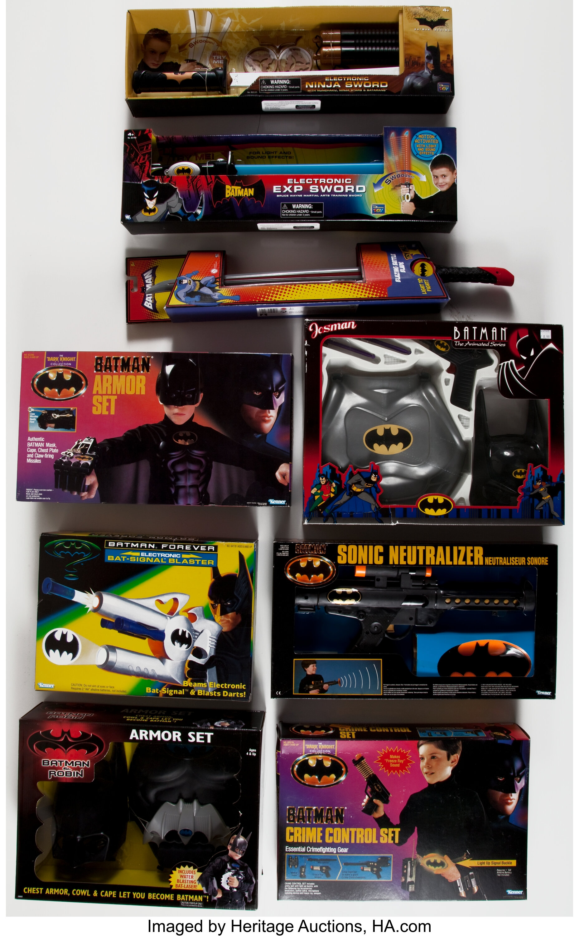 Batman Toy Gun Sword and Armor Group (1989-2005).... (Total: 9 | Lot #10611  | Heritage Auctions