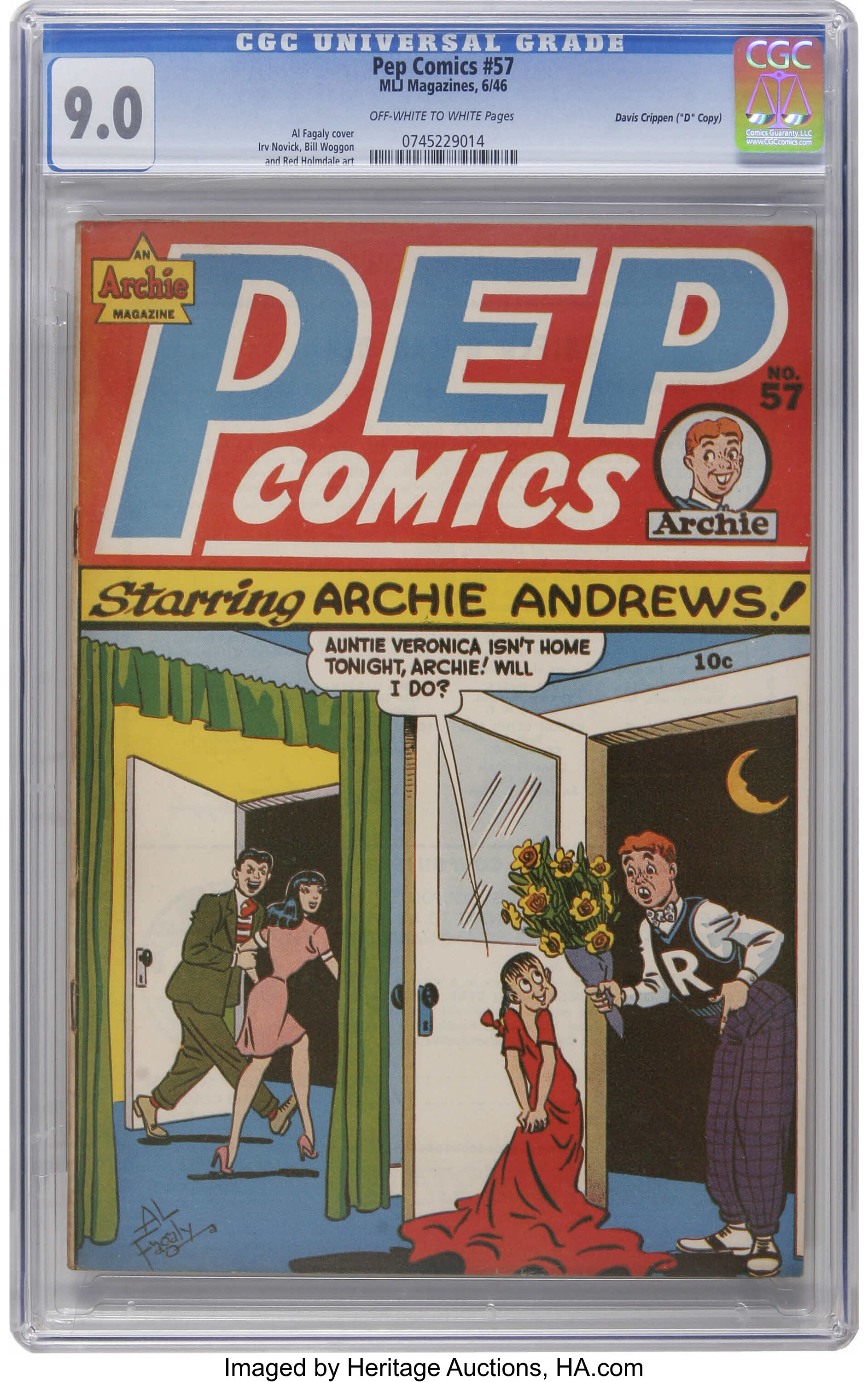 Pep Comics 57 Davis Crippen D Copy Pedigree Archie 1946 Cgc Lot Heritage Auctions