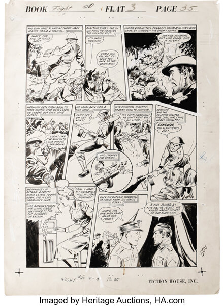 Paul Isip Fight Comics Complete 4 Page Story Bataan S Lot Heritage Auctions