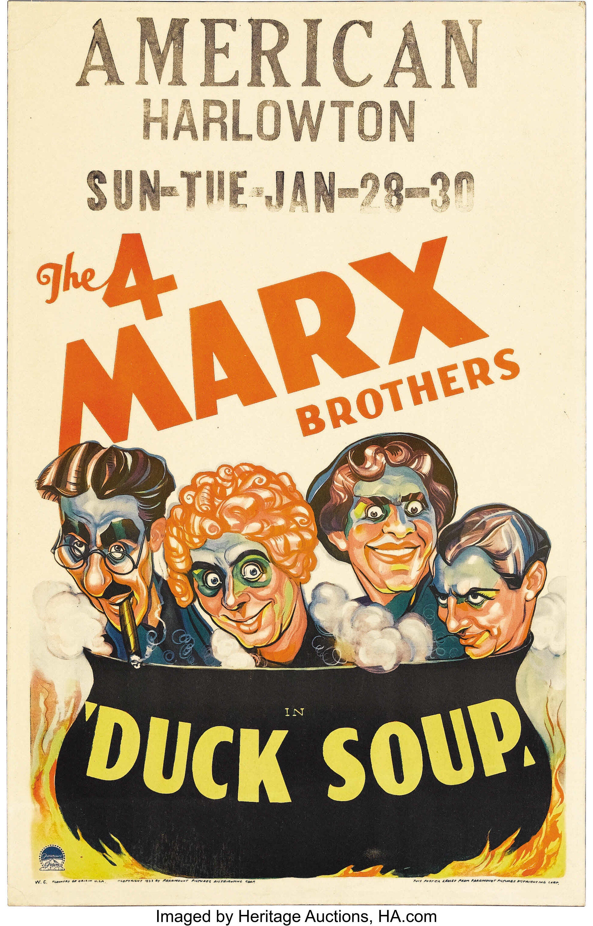 Duck Soup (Paramount, 1933). Window Card (14