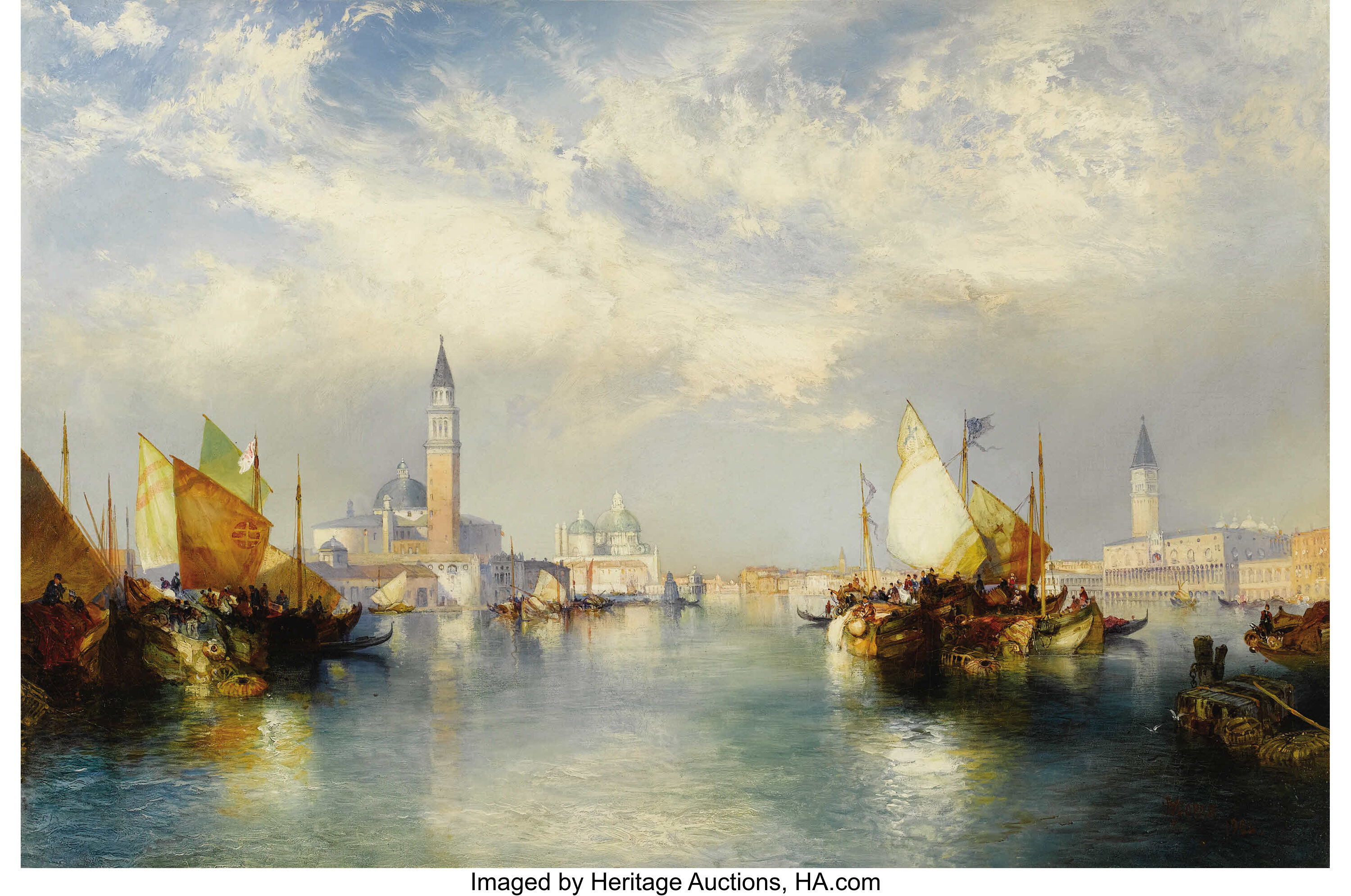 THOMAS MORAN (American 1837 - 1926). Splendor of Venice (The Grand 