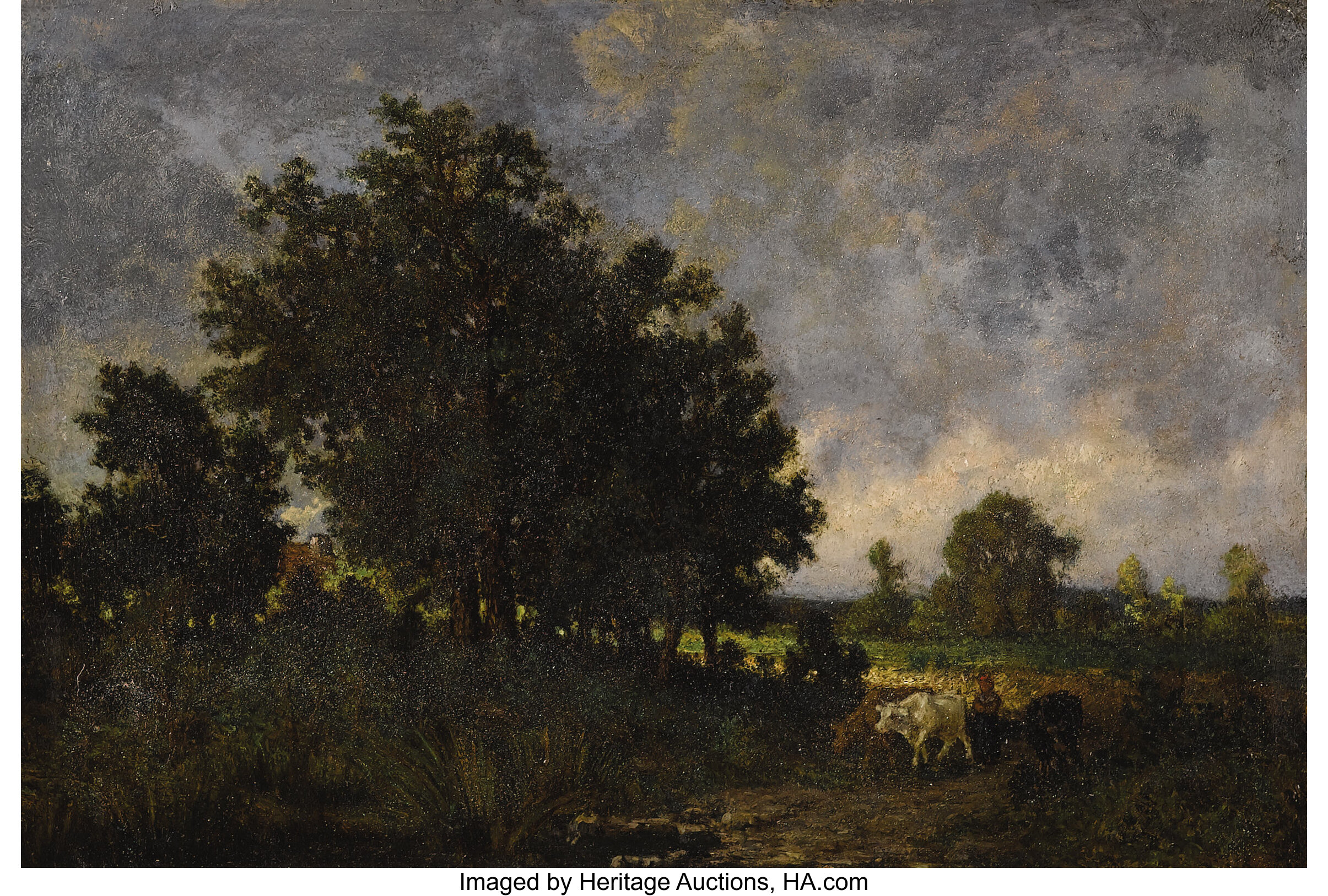 Theodore Rousseau French 1812 1867 Vachere Dans Un Paysage Lot Heritage Auctions