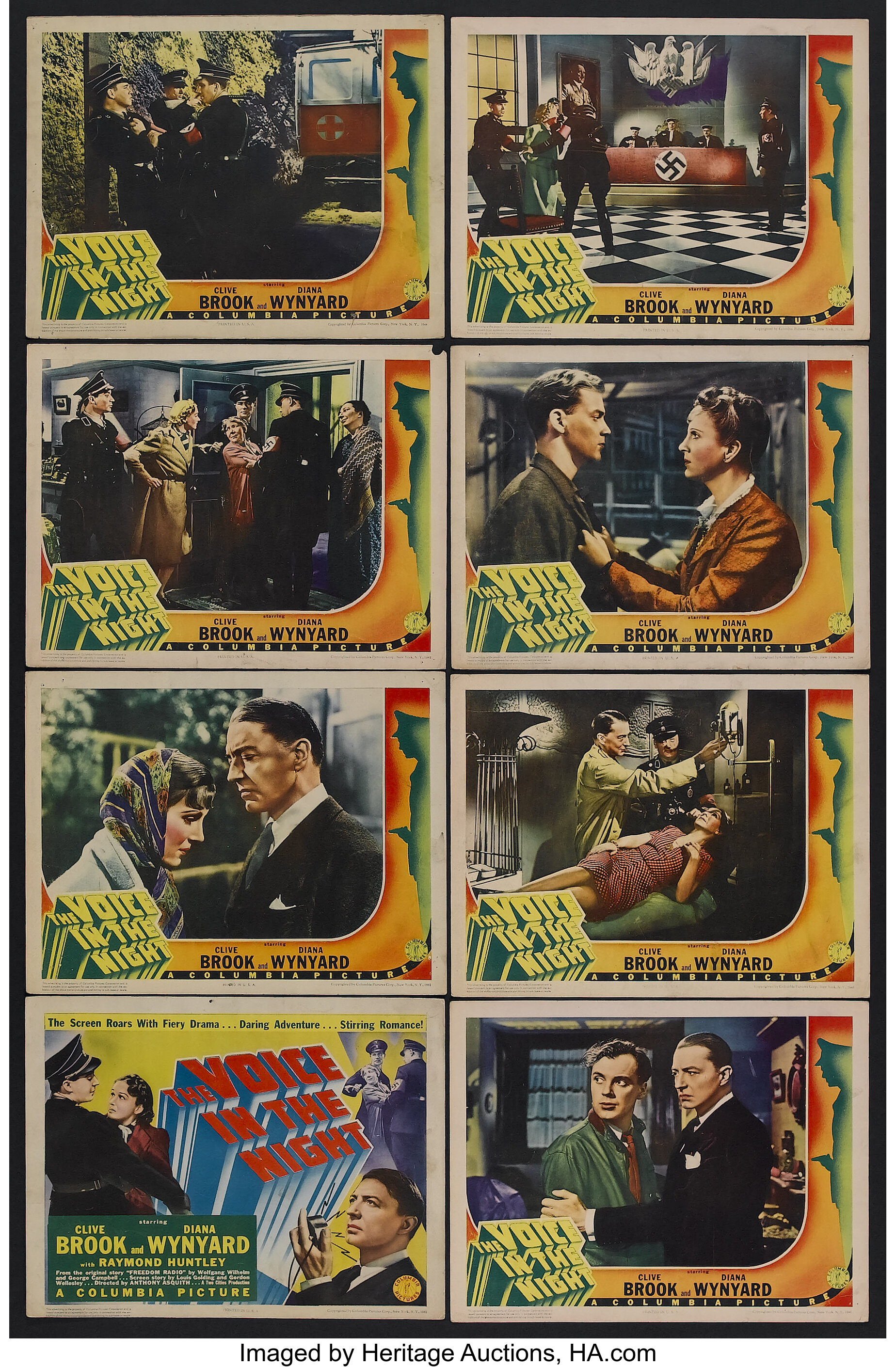 The Voice in the Night (Columbia, 1941). Lobby Card Set of 8 (11