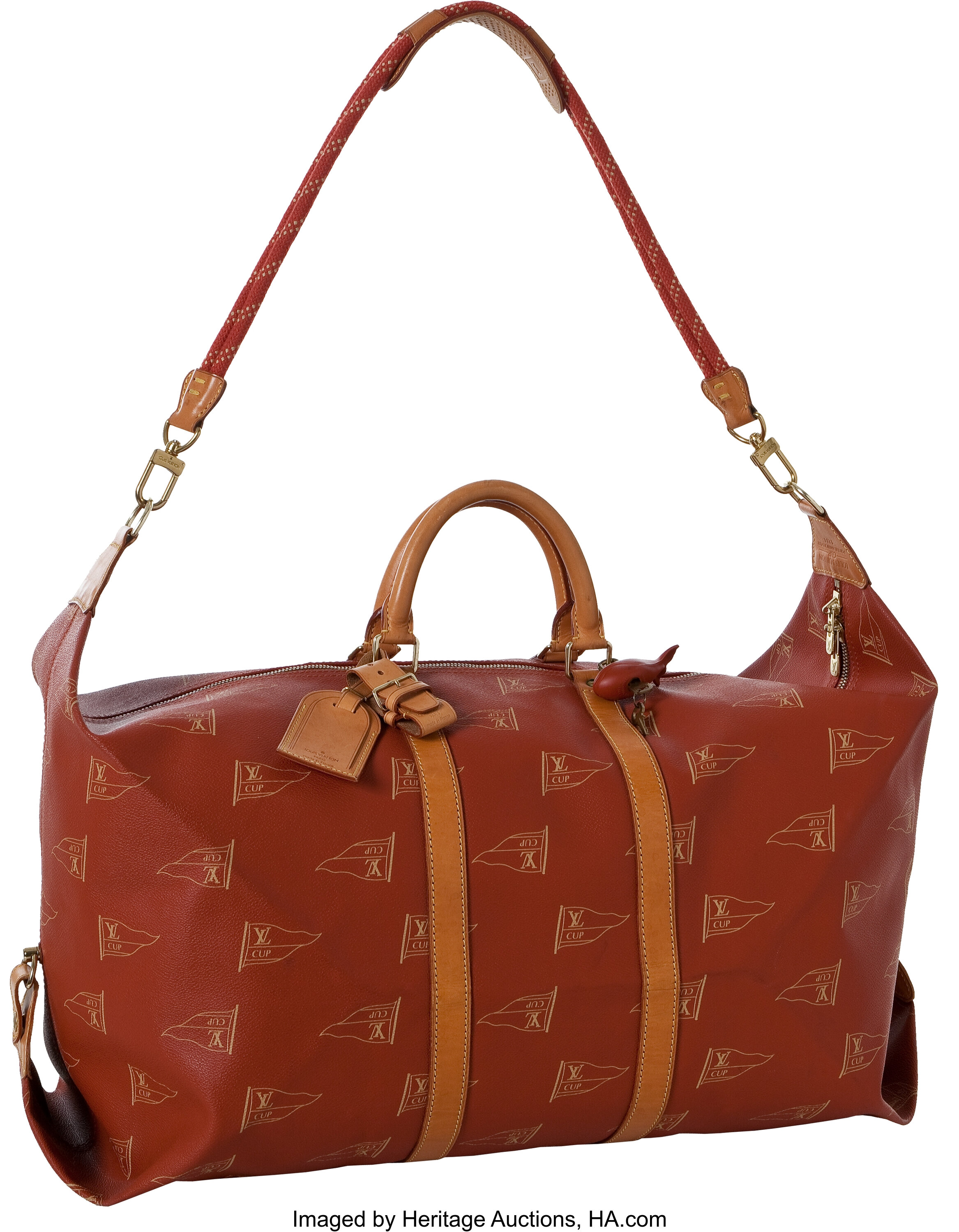 Louis Vuitton LV Cup America's Cup Duffle Bag - Red Luggage and