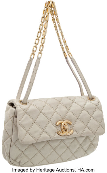 Heritage Vintage: Chanel Rare Pearl Grey Distressed Leather Single