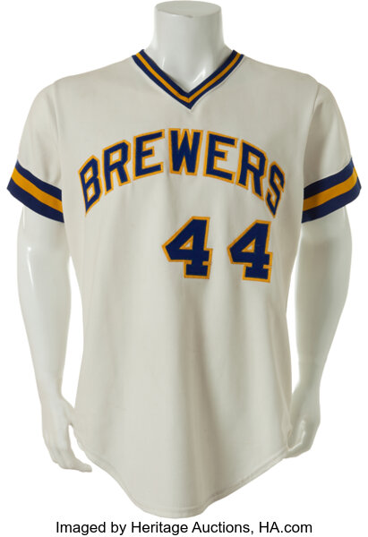 1976 Hank Aaron Game Worn Milwaukee Brewers Jersey. Baseball, Lot  #81493