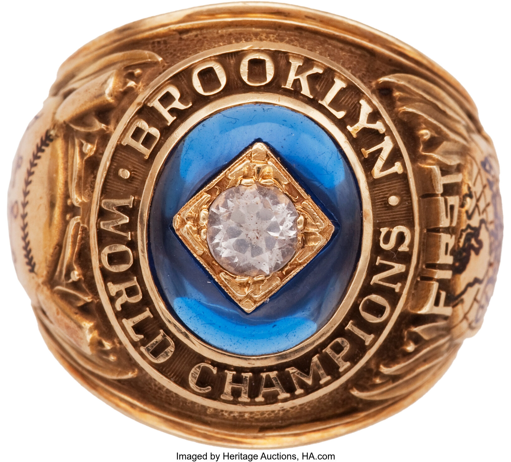 1955 Brooklyn Dodgers World Championship Ring Presented to Pitcher