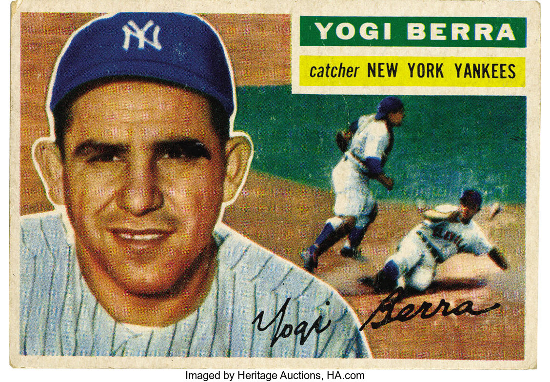 Yogi Berra baseball card number 110 topps