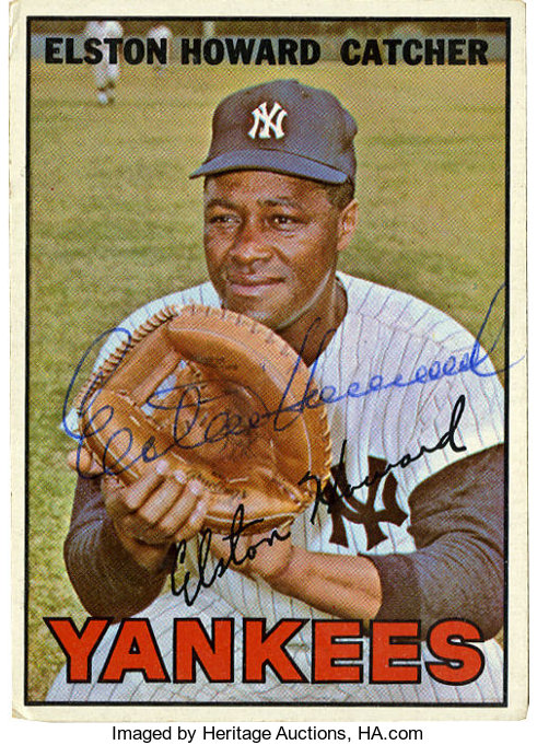 1967 Topps Signed Elston Howard #25. The first black player to ever, Lot  #12229