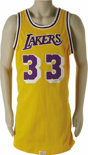 Lot - 1980's Kareem Abdul-Jabbar Authentic Tiernan Jersey