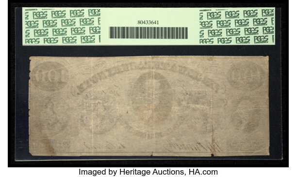 1862 Virginia 10 Dollar Treasury Note Date Oct. 15, 1862