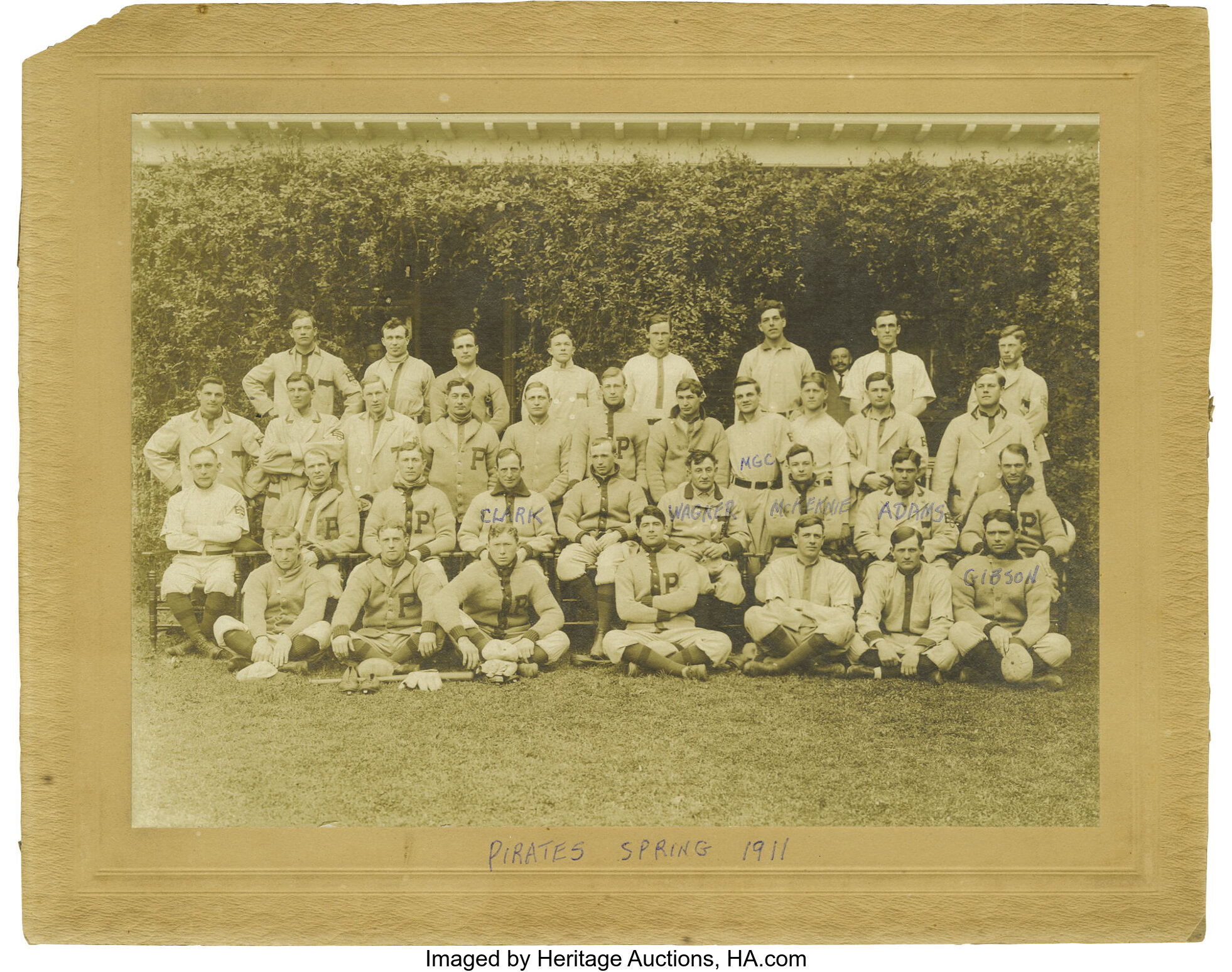 1911 Pittsburgh Pirates Team Cabinet Photograph, Type 1. We are