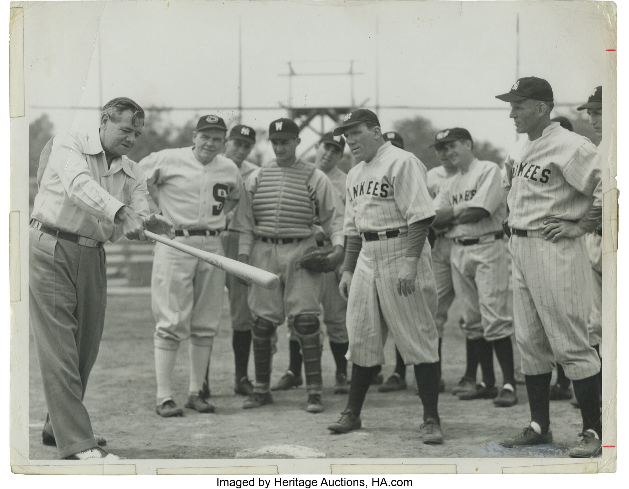 1947 Babe Ruth Culver Service Photograph, Type 1. The Babe shows | Lot ...