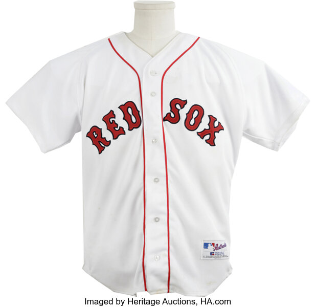 Manny Ramirez Signed Jersey. The white Russell Athletic Boston Red