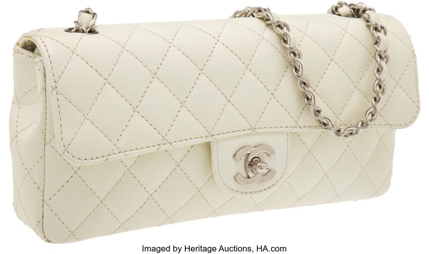 Heritage Vintage: Chanel White Caviar Leather East-West Single