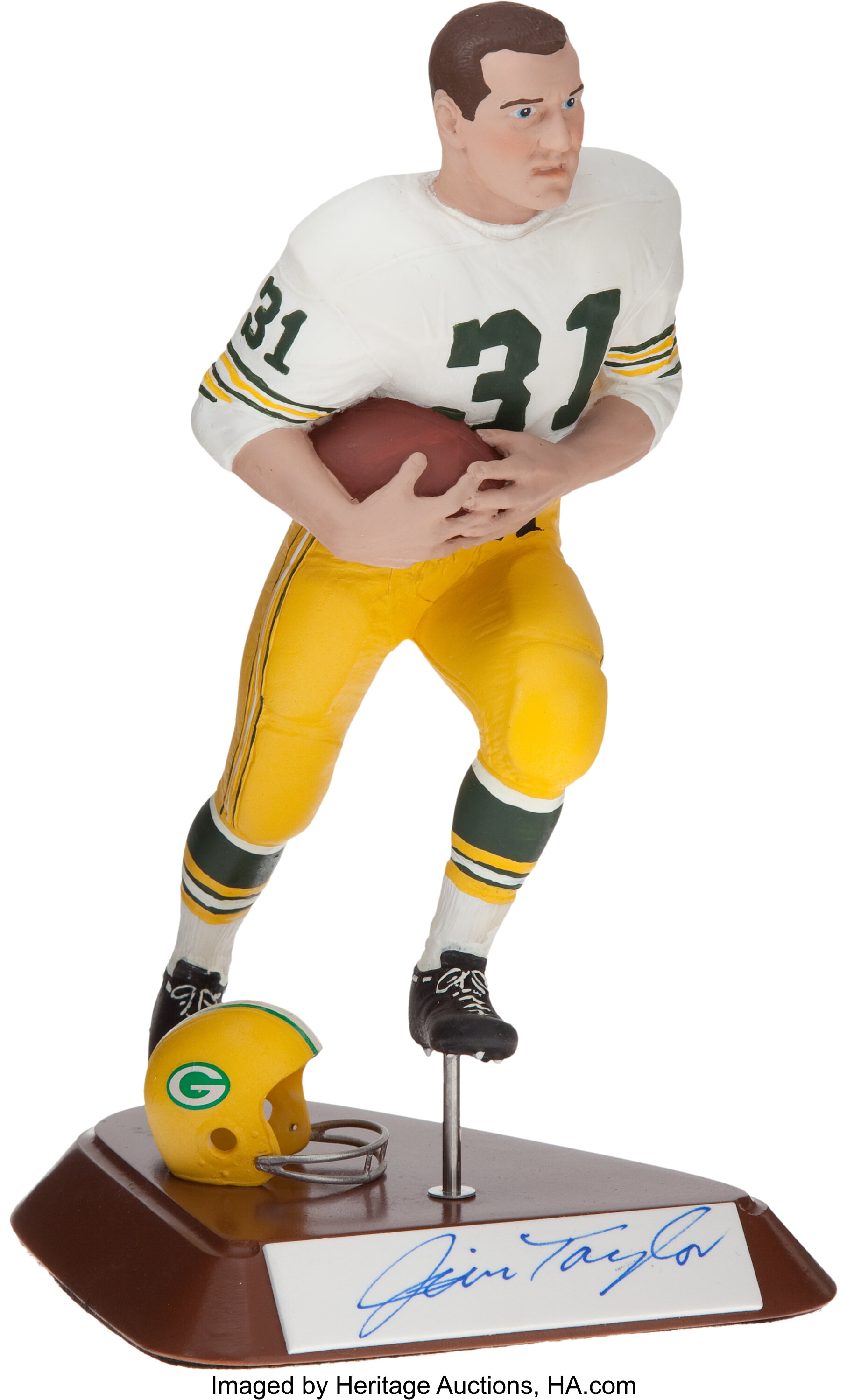 Jim Taylor Signed Green Bay Packers Salvino Statue. Football