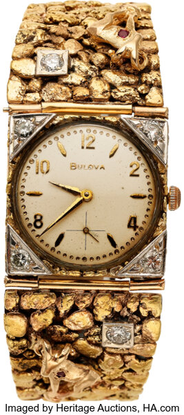 Bulova gold square online watch