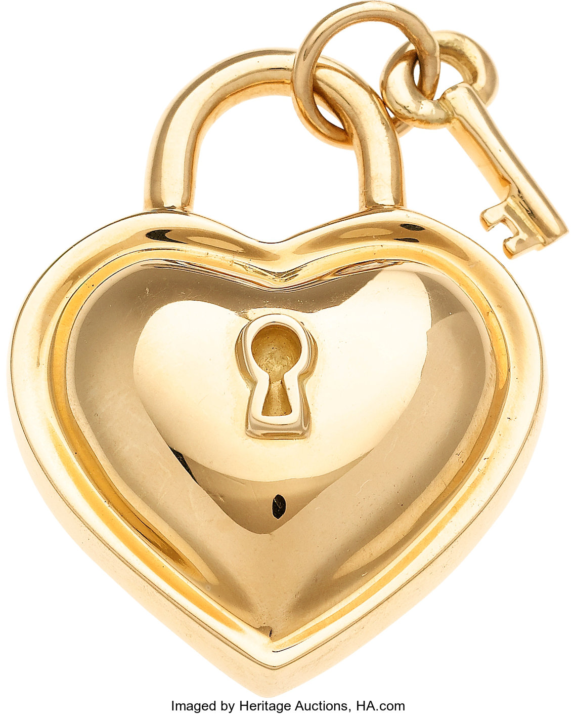 Sold at Auction: Tiffany & Co.18k Yellow Gold Padlock Pendant