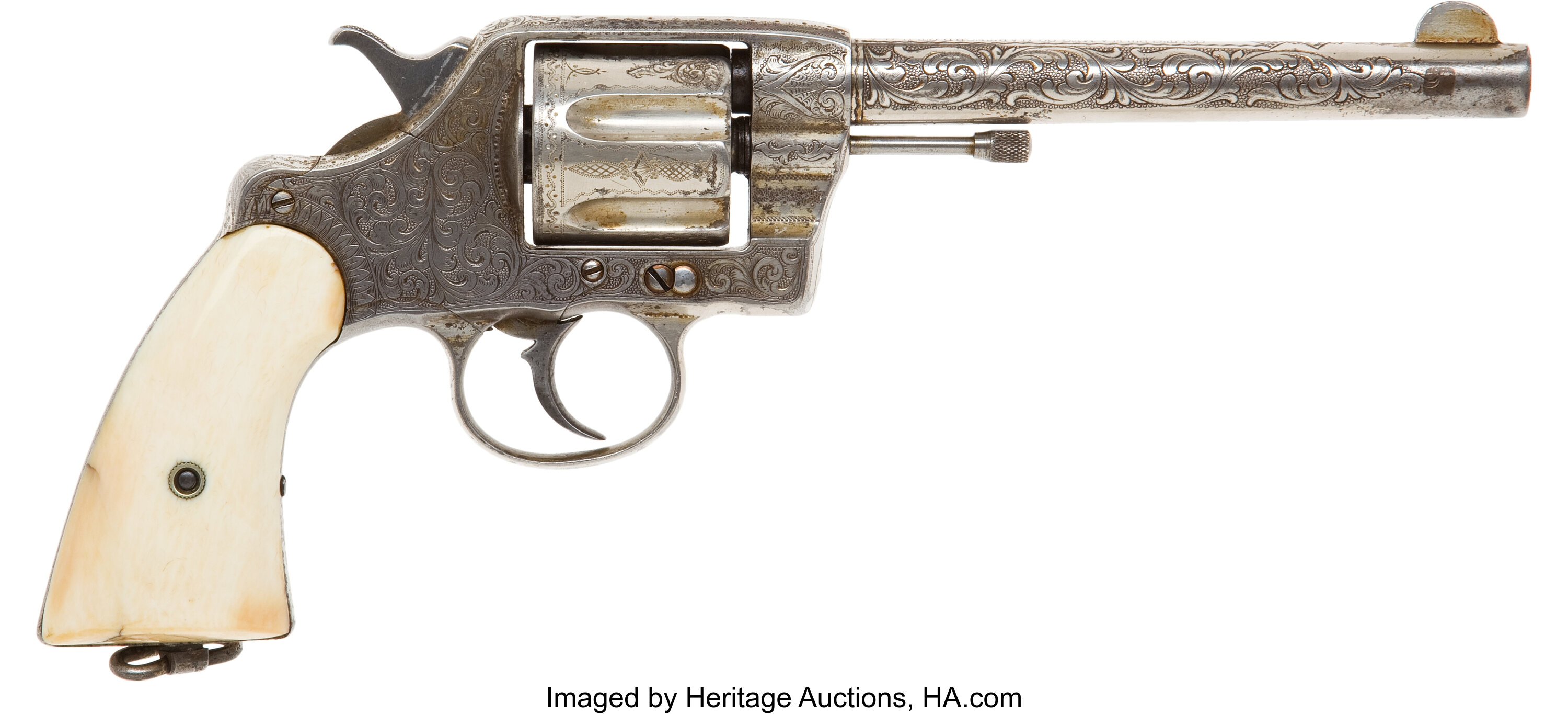 Engraved Colt Model 1892 Double Action Revolver with Ivory Grips. | Lot  #50700 | Heritage Auctions