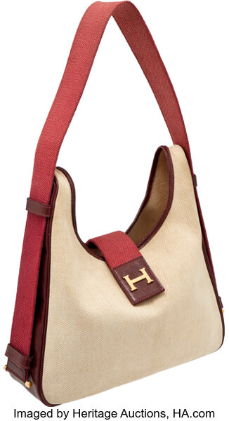 Tsako Hermes Toile and Red Leather Bag - It's All Goode