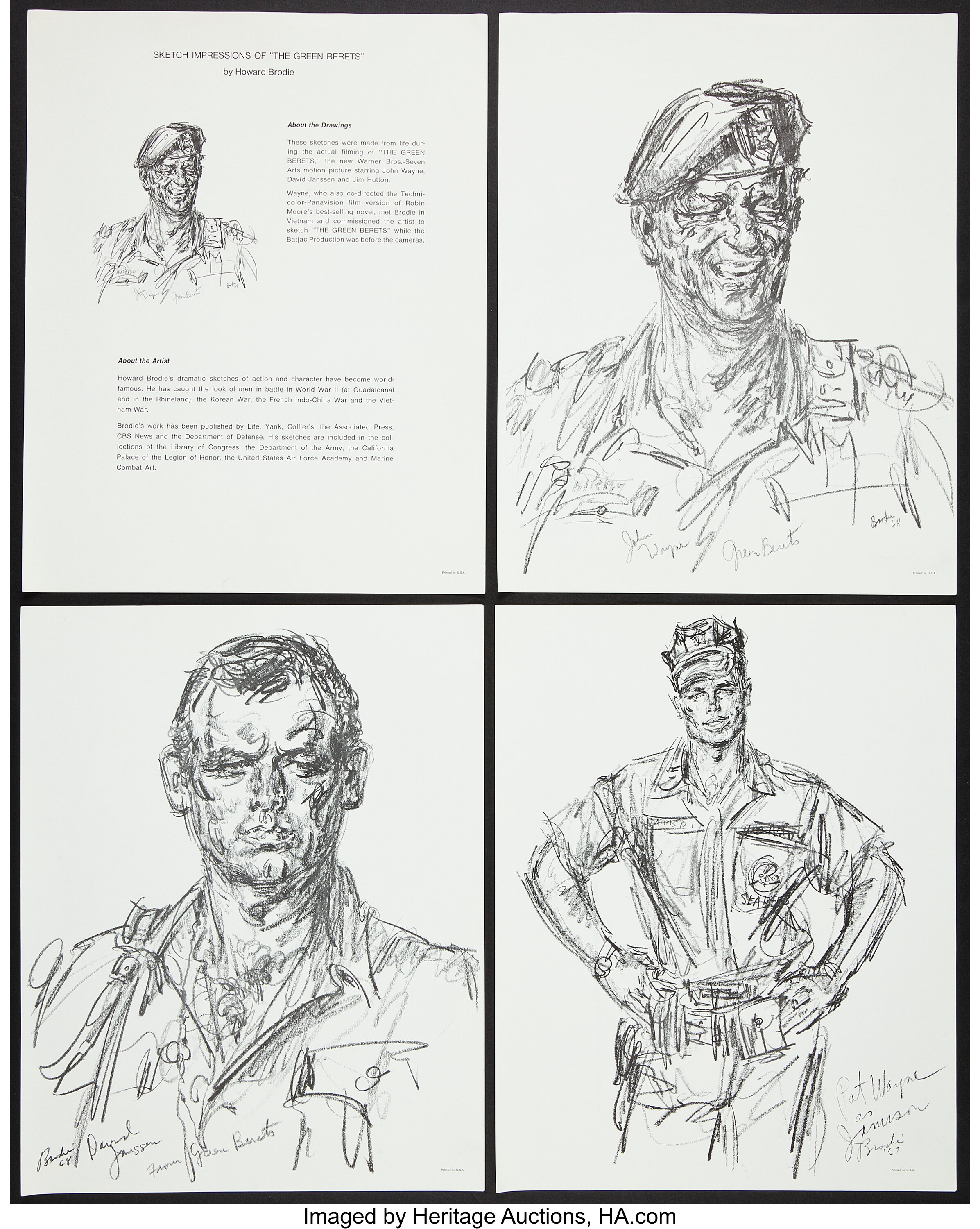 The Green Berets Warner Brothers 1968 . Sketch Portfolio 8