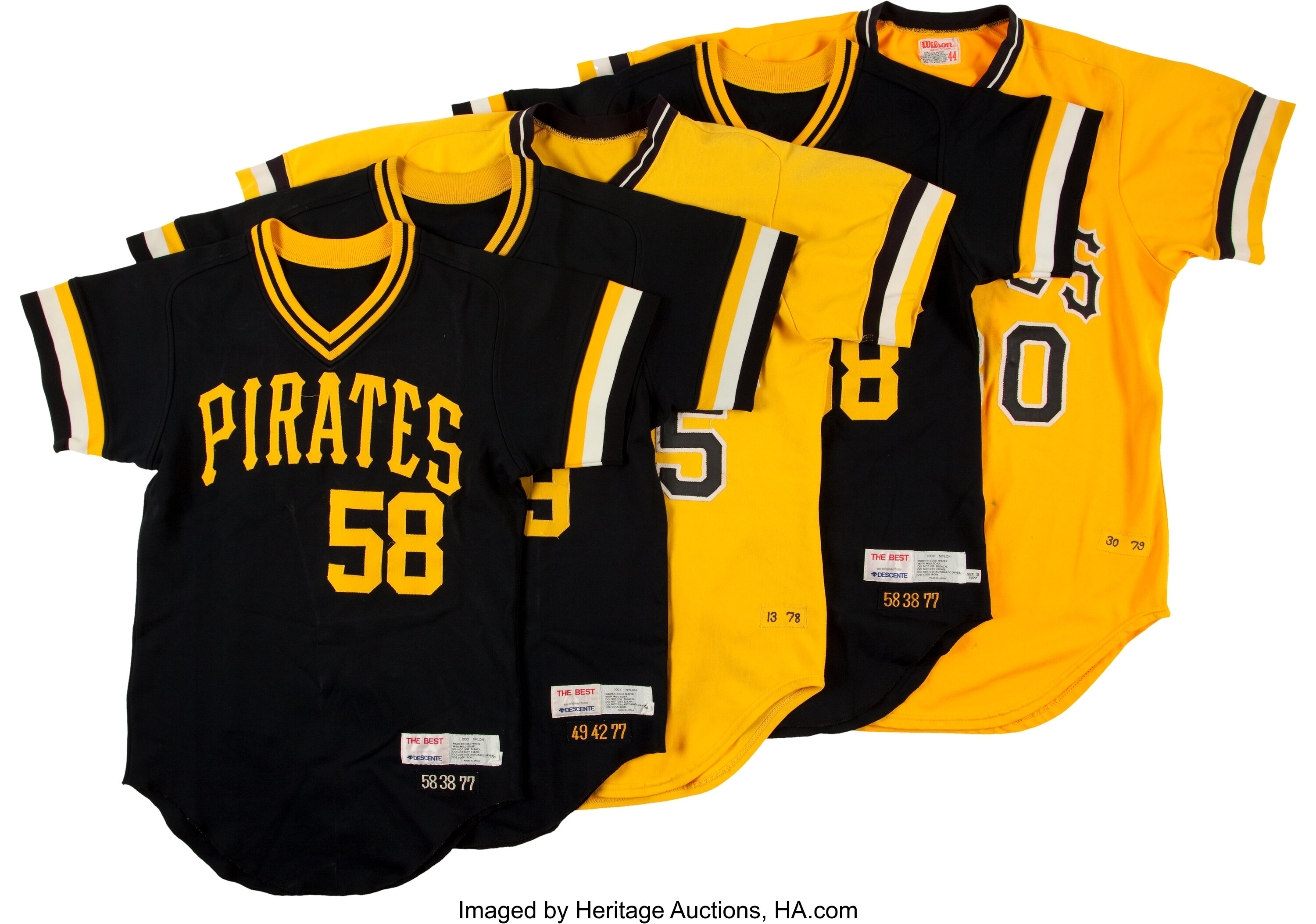 2016-17 Pittsburgh Pirates Blank # Game Issued Yellow Jersey 79 TBTC Retro  54 3