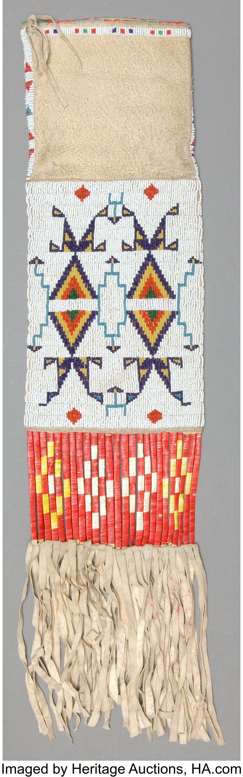 A SIOUX BEADED HIDE TOBACCO BAG. c. 1910... Other | Lot #50158 ...