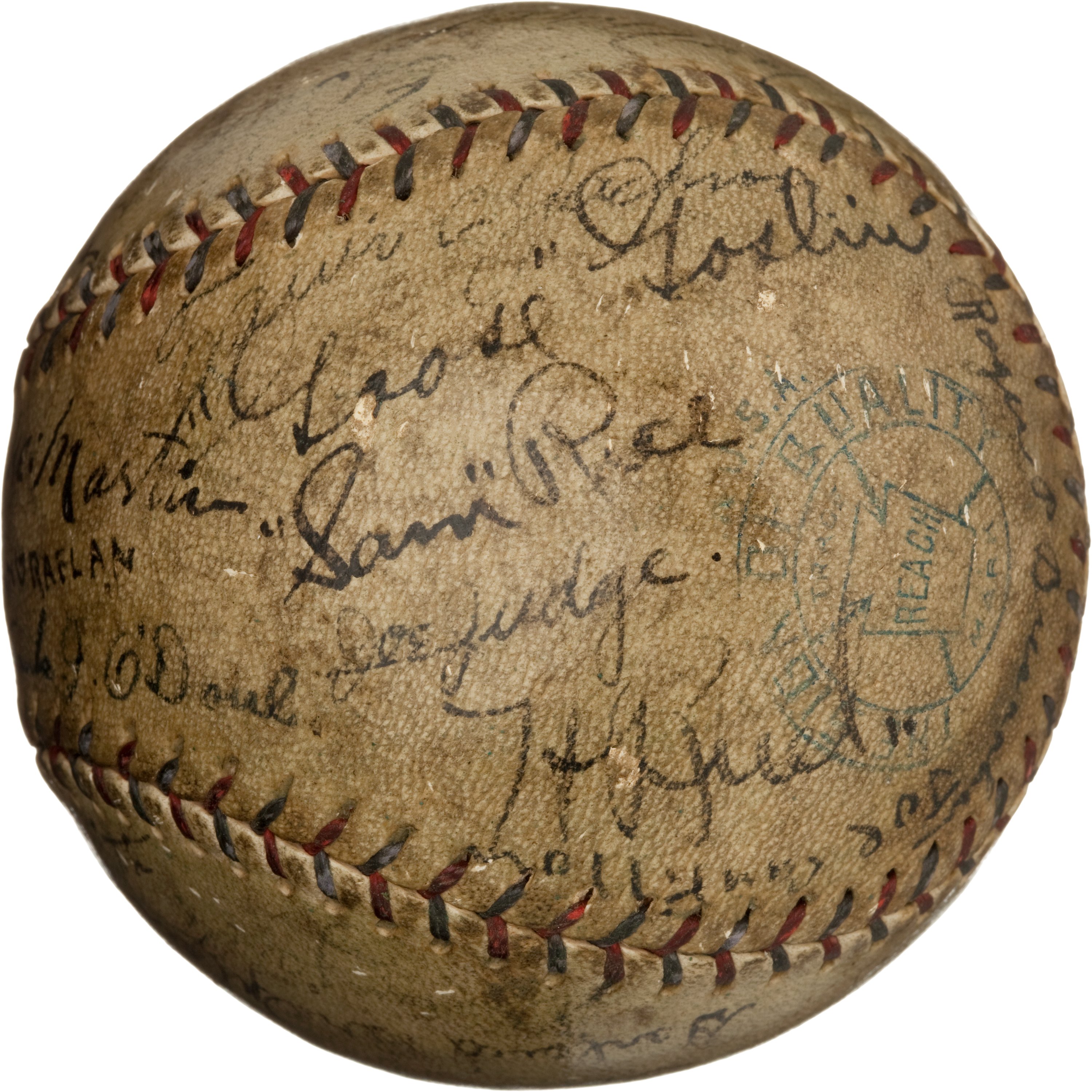 1927 Washington Senators Team Signed Baseball. Baseball