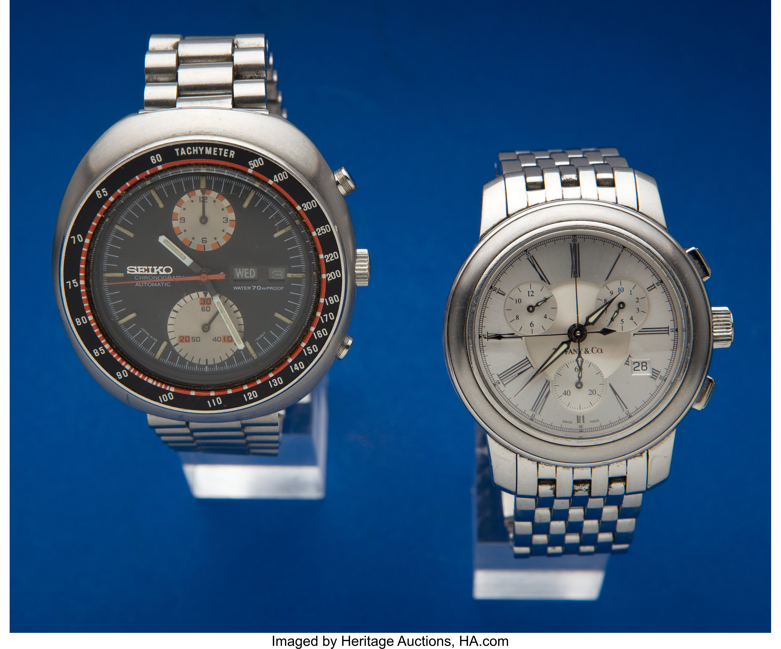 Seiko Tachymeter & Tiffany & Co. Chronograph Wristwatches Runners. | Lot  #73023 | Heritage Auctions