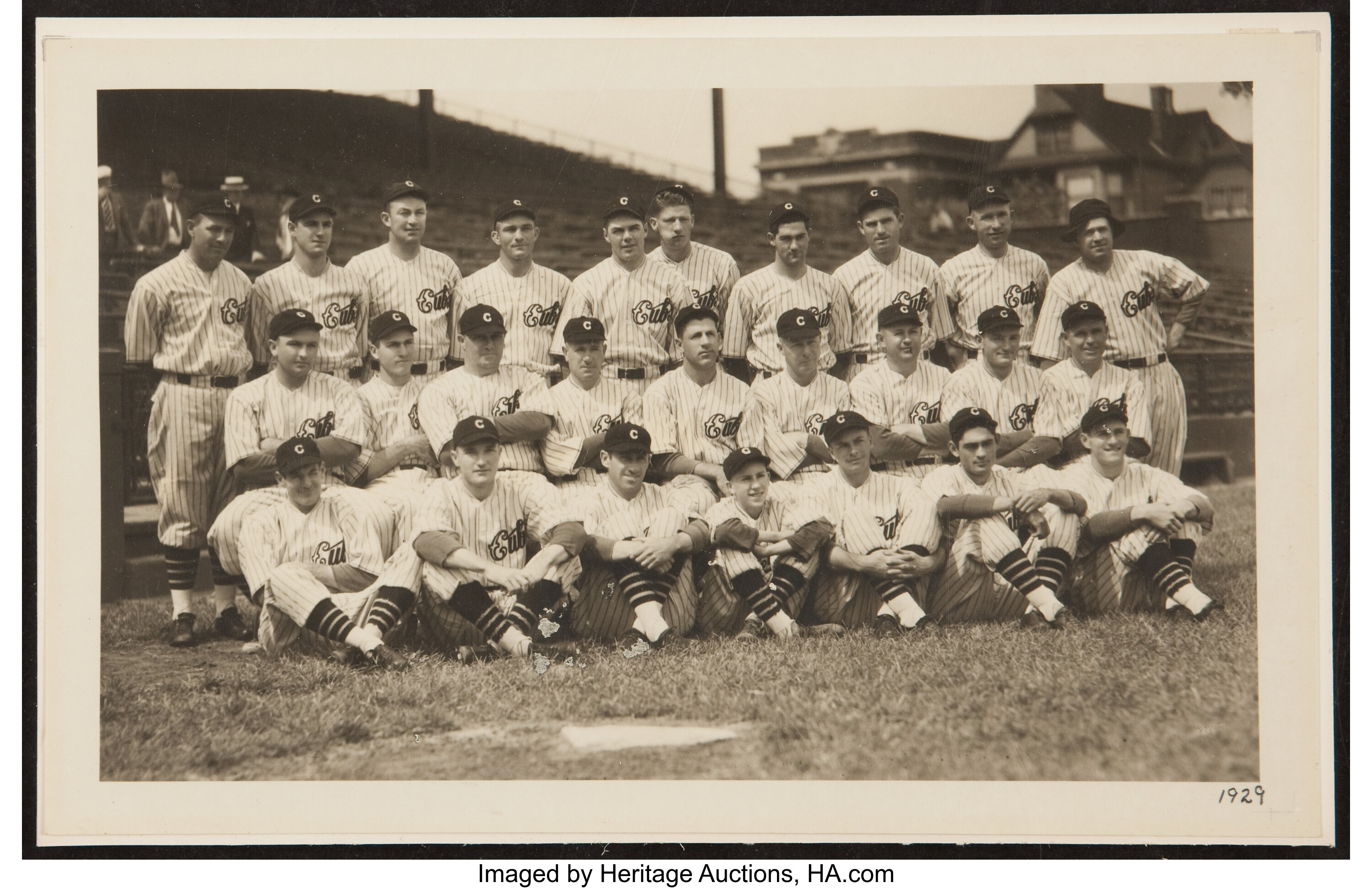 1929 CHICAGO CUBS RADIUM STUDIO GEORGE BURKE TYPE 1 PHOTOGRAPH