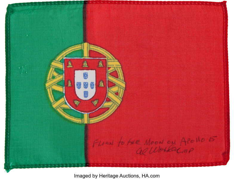 Apollo 15 Flown National Flag Of Portugal Directly From The