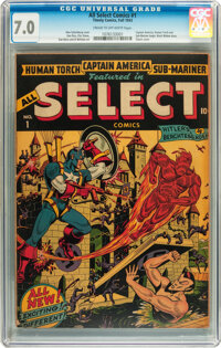 All Select Comics #1 (Timely, 1943) CGC FN/VF 7.0 Cream to off-white pages