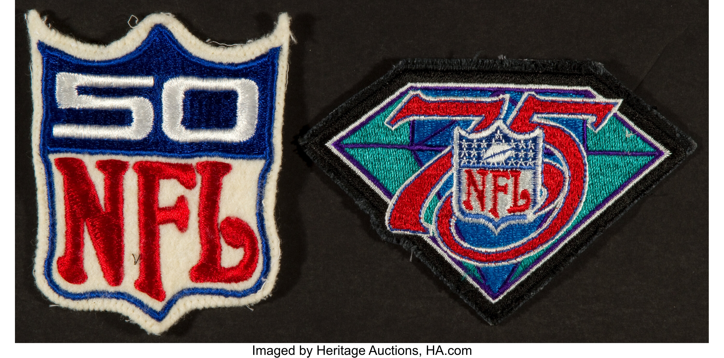 1969 and 1994 NFL 50th and 75th Anniversary Patches Lot of 2 