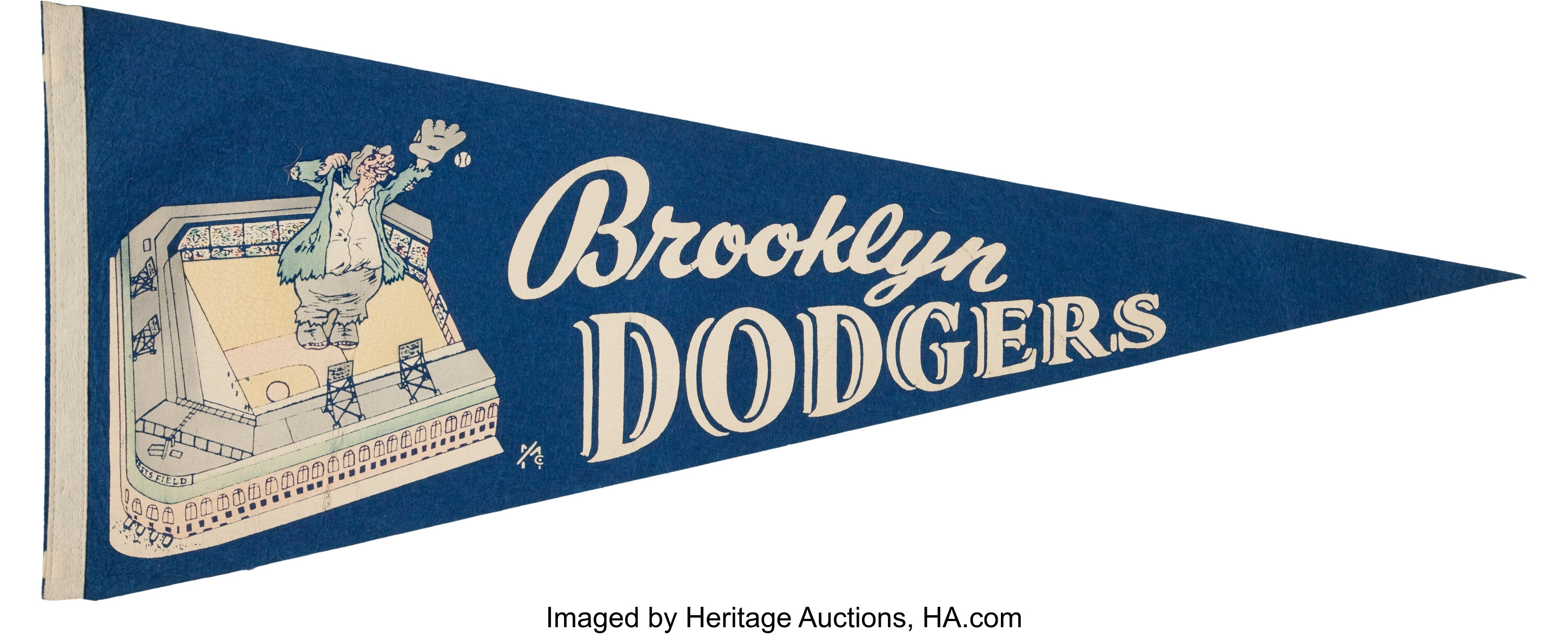 1940's Brooklyn Dodgers Pennant. Baseball Collectibles Others, Lot  #40162