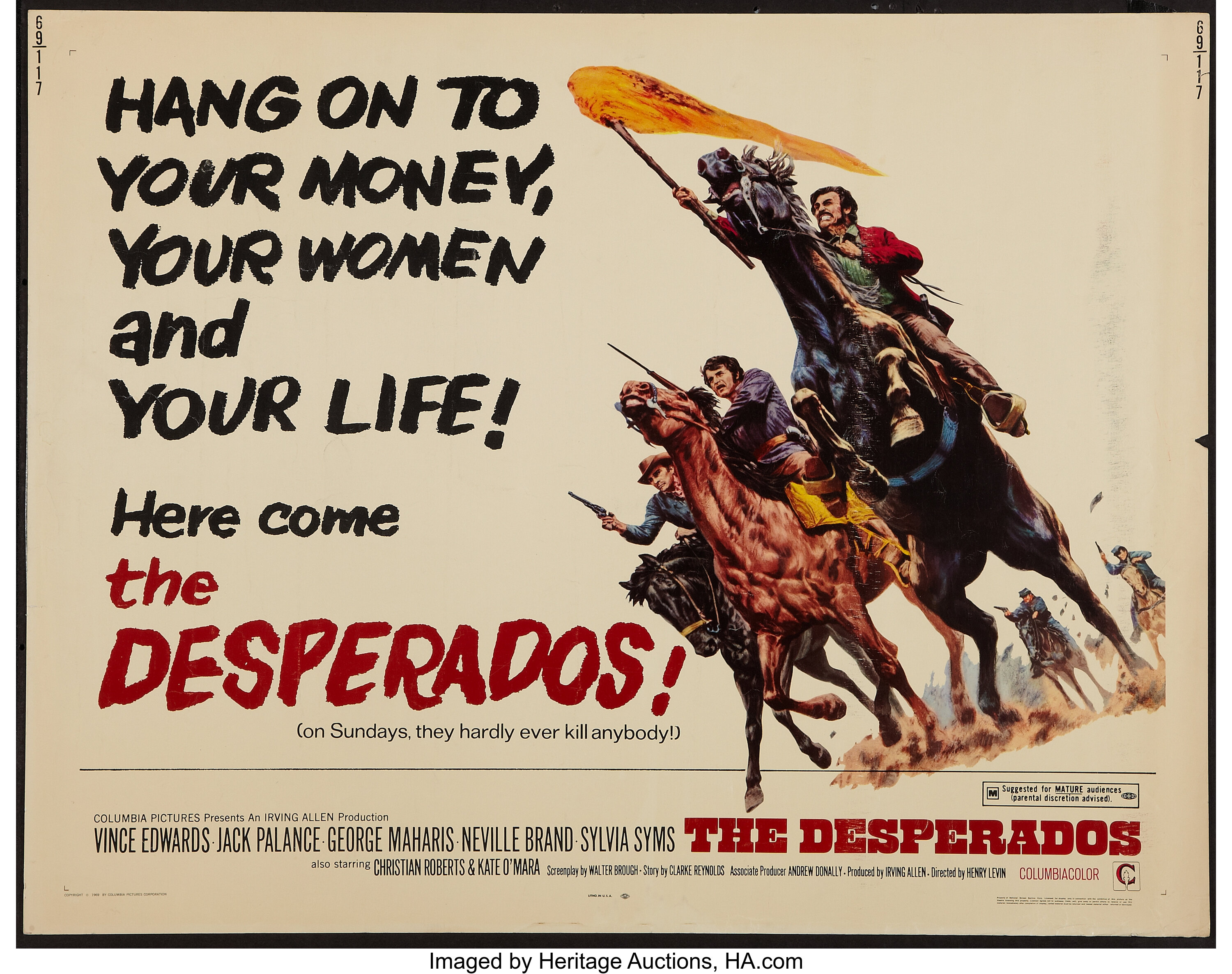 The Desperados & Other Lot (Columbia, 1969). Folded, Fine+. British, Lot  #54133