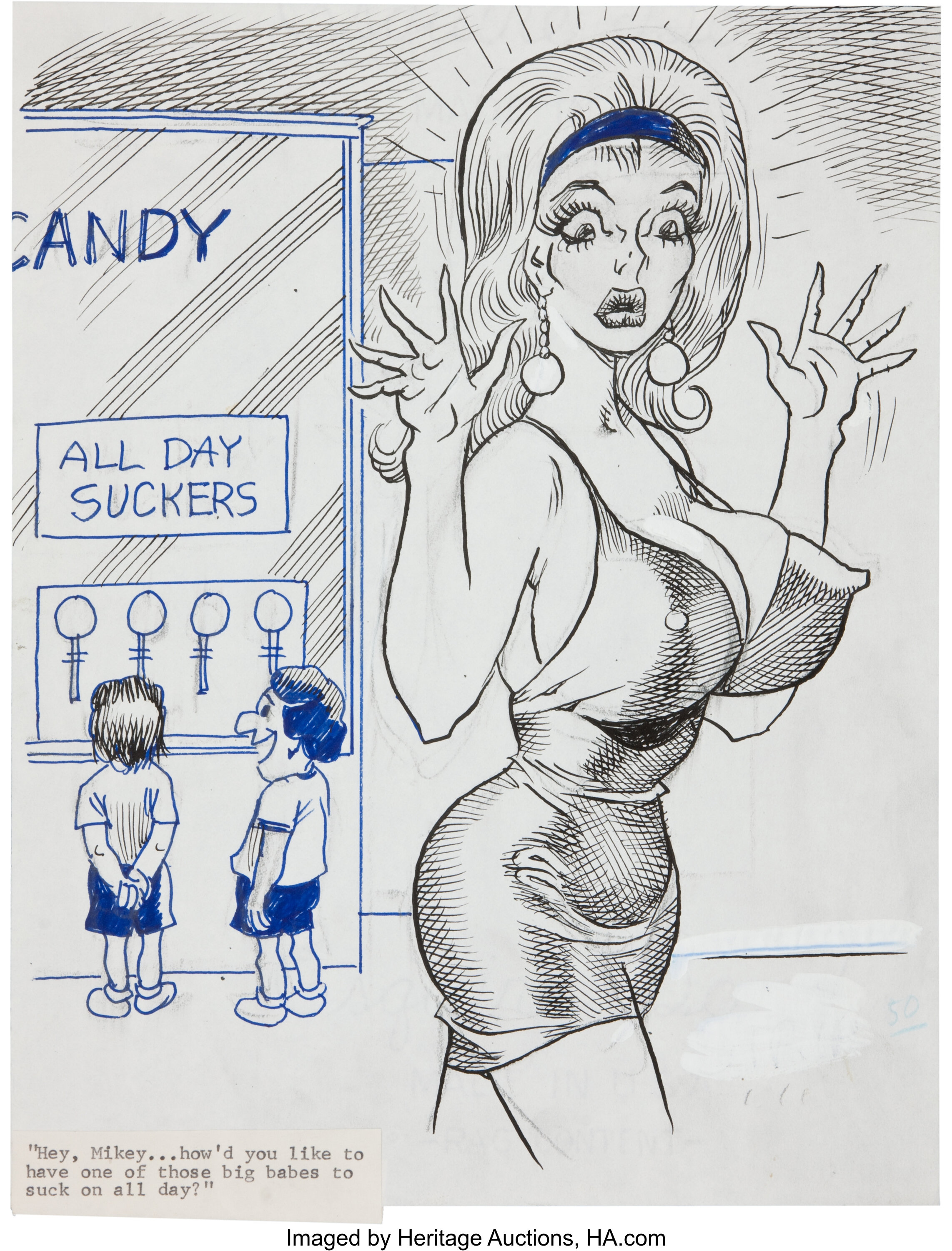 2284px x 3000px - Bill Ward Sex to Sexty Cartoon Illustration All Day Suckers | Lot #13683 |  Heritage Auctions