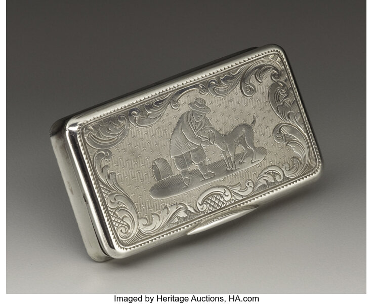 Superb 18th Century French Snuff Box, 12k Gold Mat, Silver Pique, Ivor –  Antiques & Uncommon Treasure