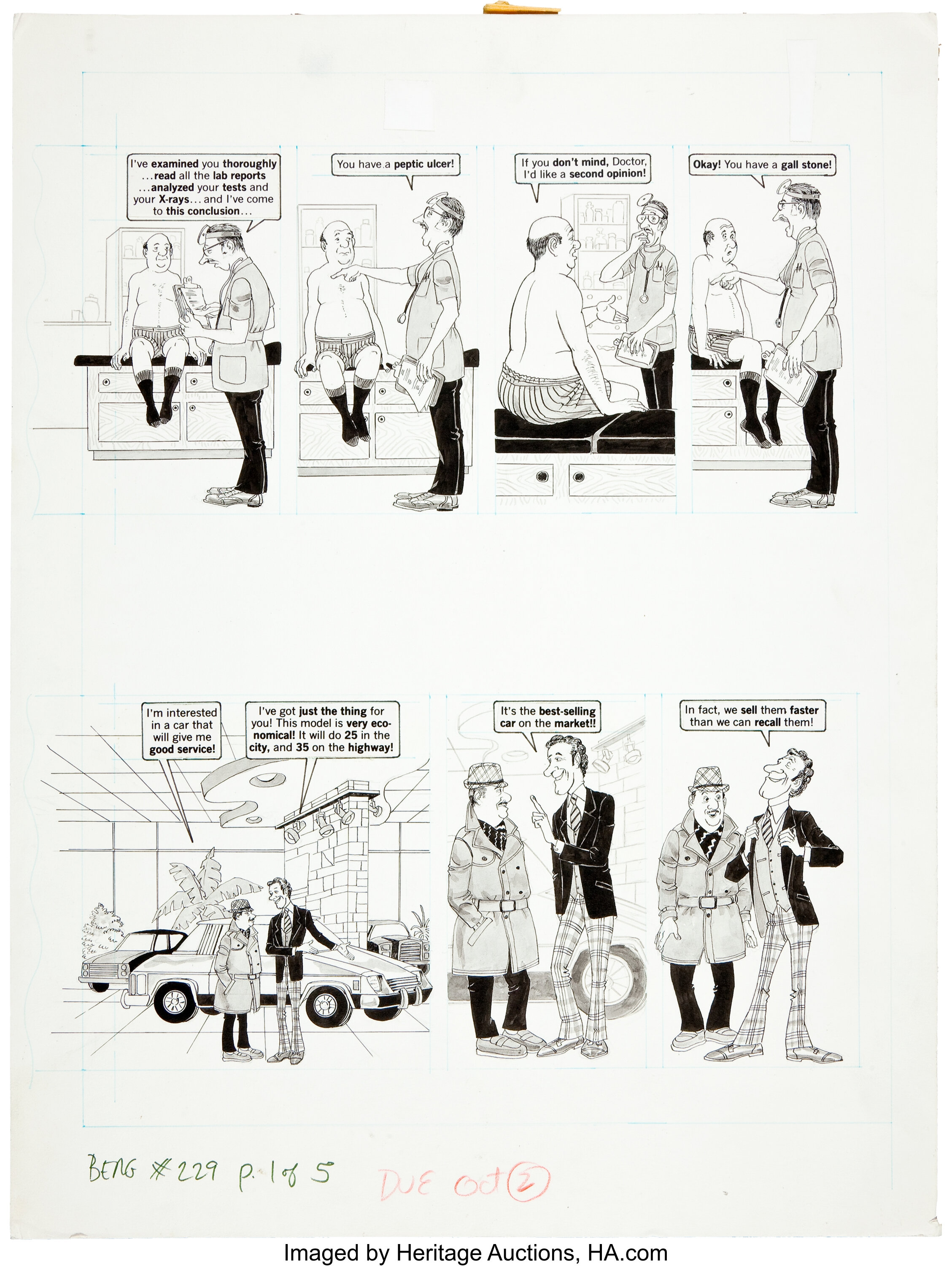 Dave Berg Mad 229 The Lighter Side Of Page Original Art Group Lot Heritage Auctions