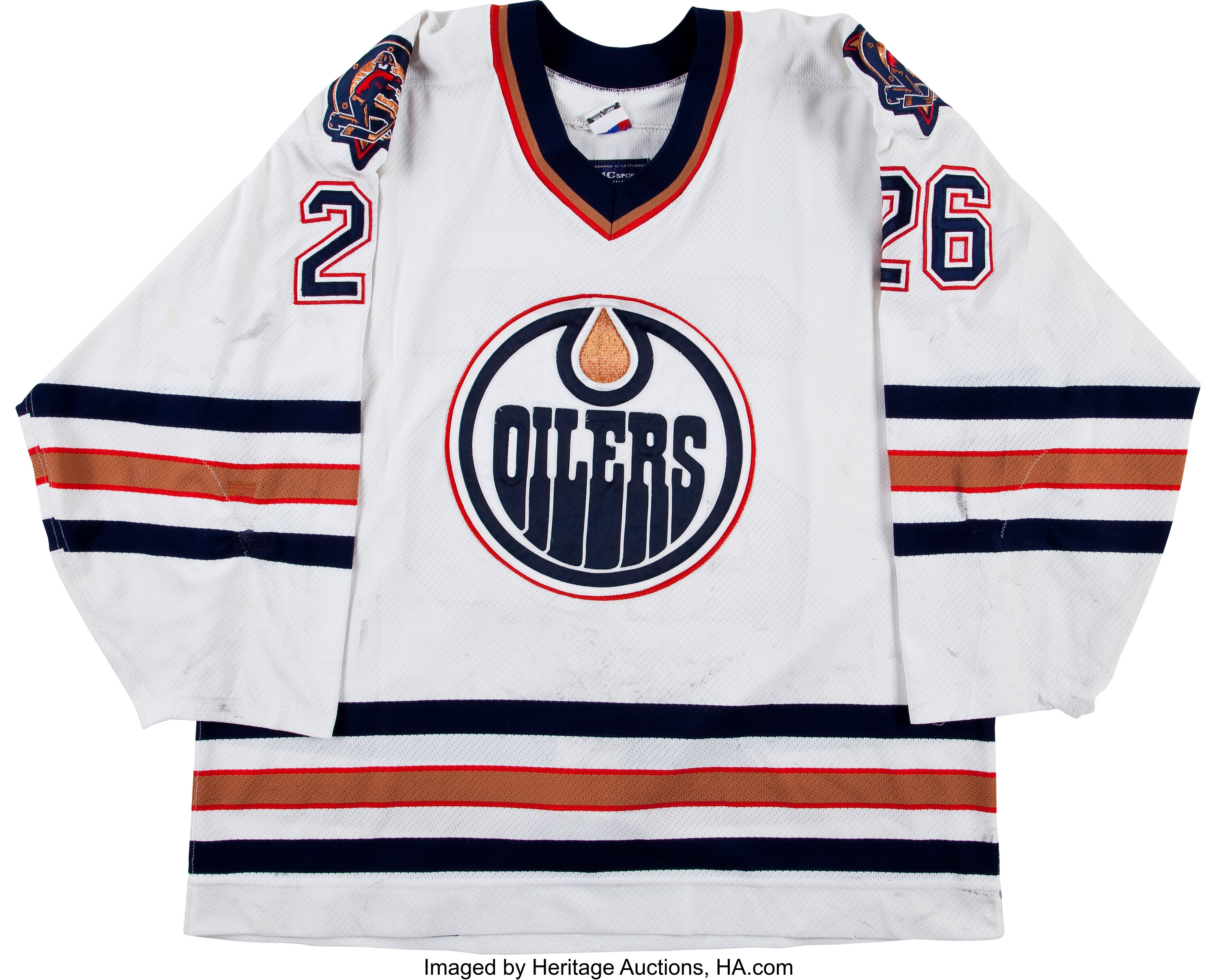 2000-01 Todd Marchant Game Worn Edmonton Oilers Jersey. Hockey, Lot  #82569