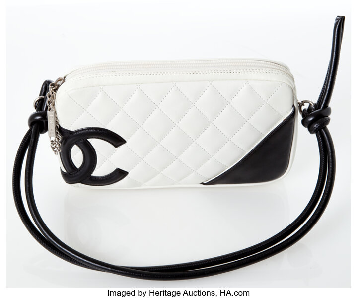 Heritage Vintage: Chanel White and Black Cambon Quilted Lambskin, Lot  #76003