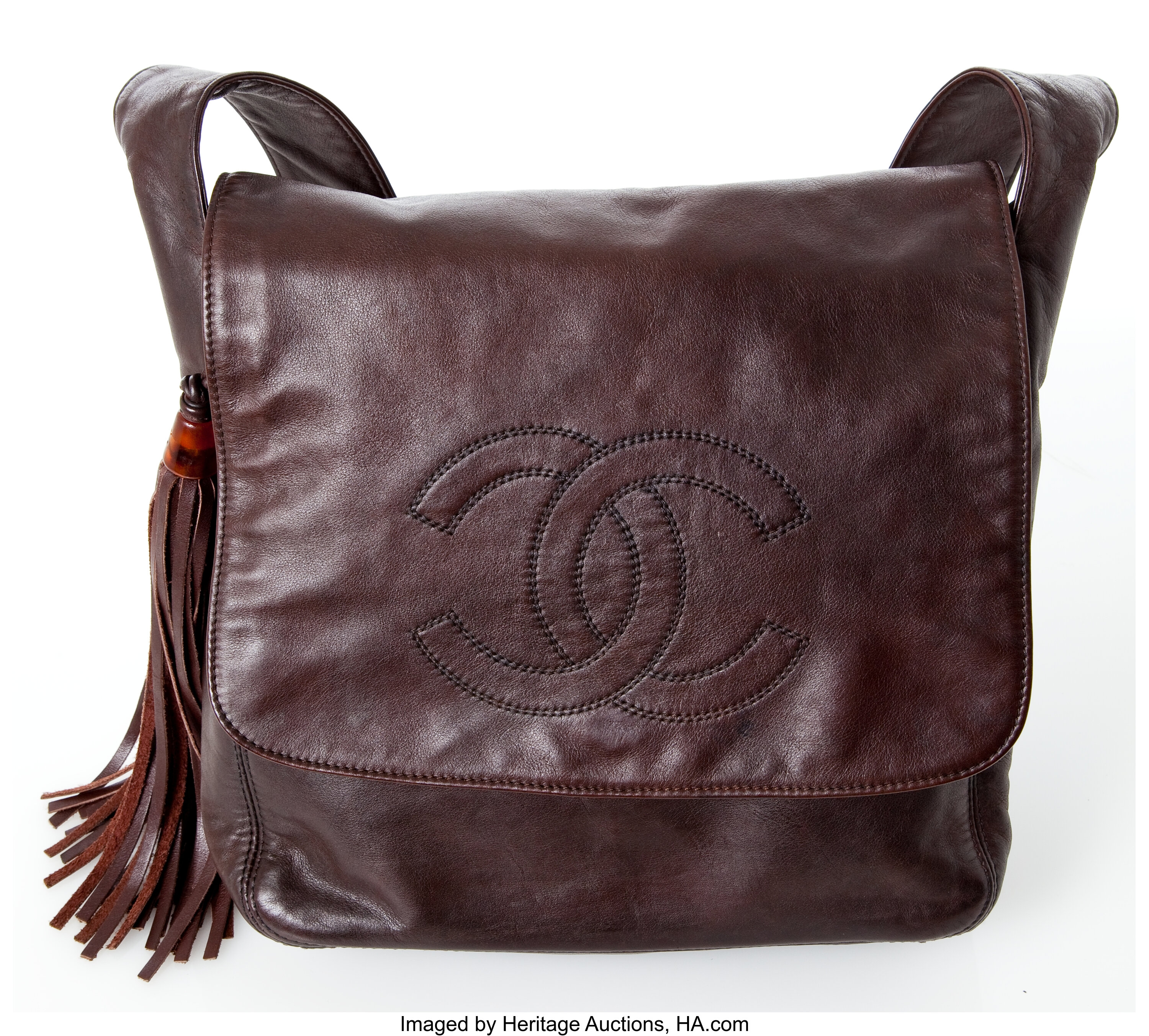Vintage USA made Designer LIBAIRE Of California Brown Leather Shoulder  Handbag