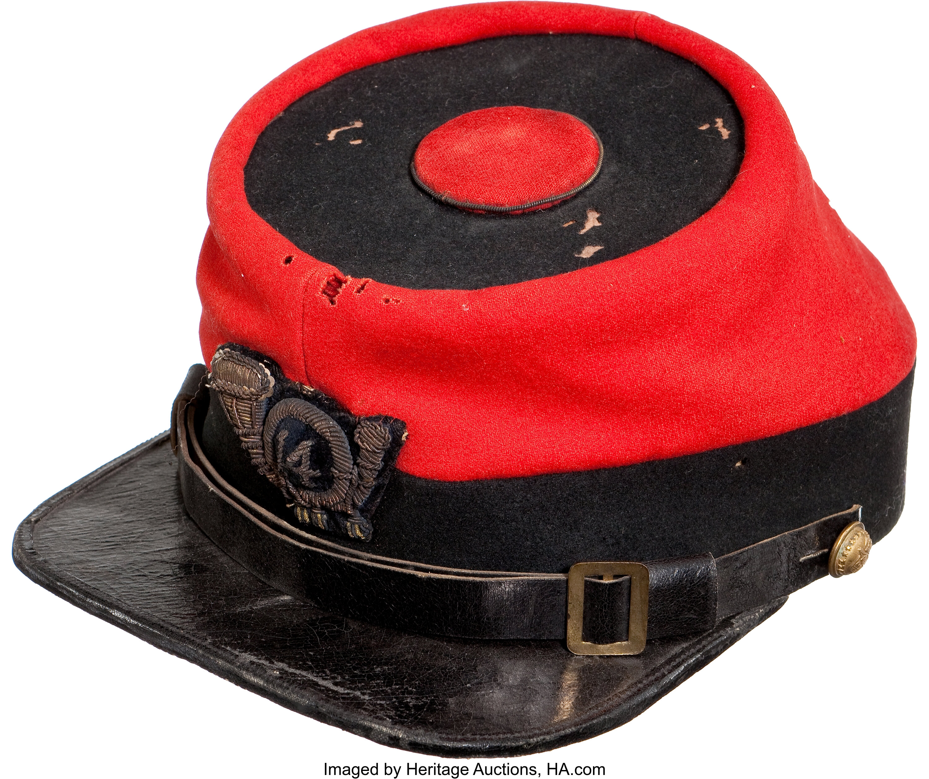 Rare and Colorful Chasseur Cap Worn by New York s Famed