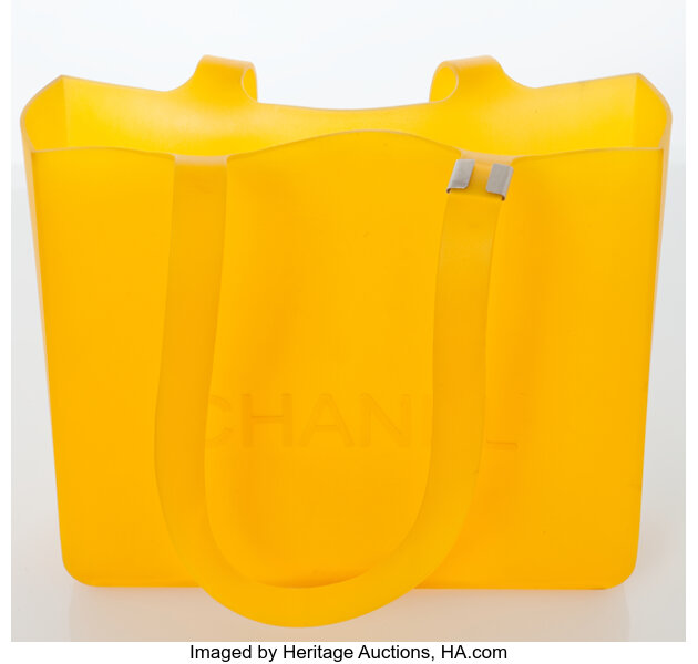 Heritage Vintage: Chanel Yellow Rubber Tote.  Luxury Accessories, Lot  #77001
