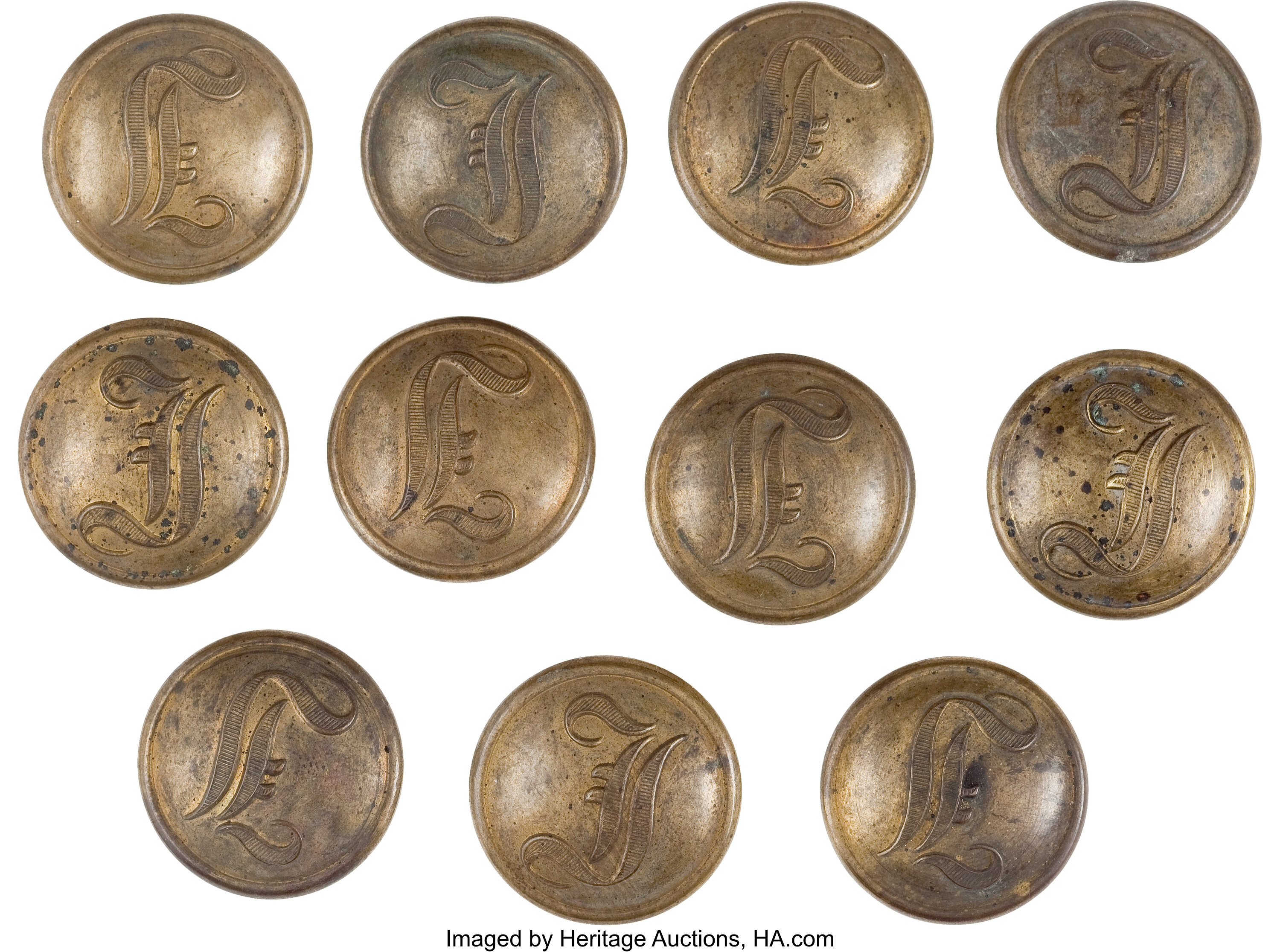 Sold at Auction: US CIVIL WAR CONFEDERATE INFANTRY SCRIPT BUTTON