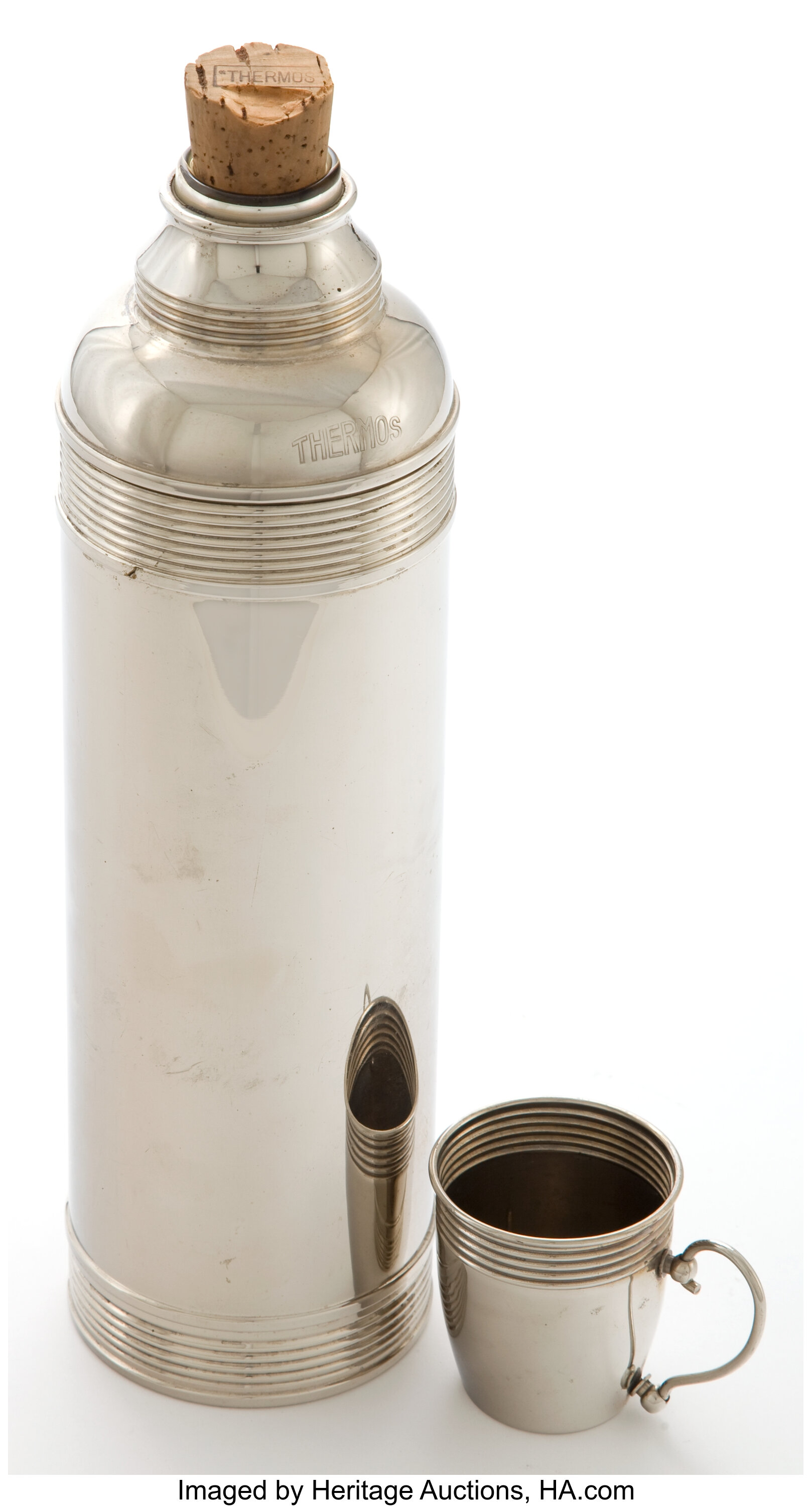 At Auction: American Thermos with United States Lines Etching