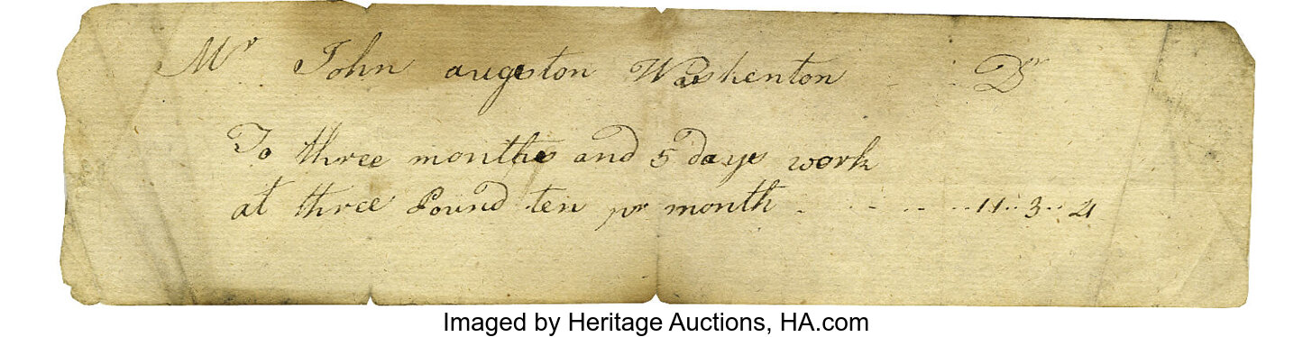 Samuel And John Augustine Washington Signed Document John Lot Heritage Auctions