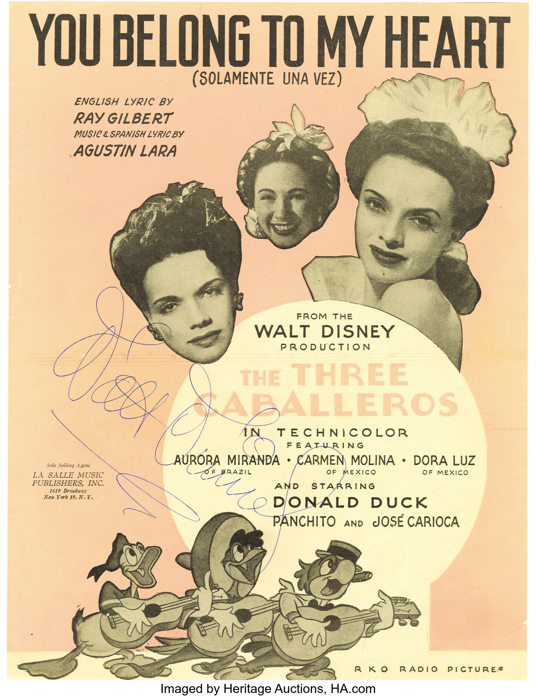 Walt Disney Signed Original Musical Score Walt Disney Four Lot 25539 Heritage Auctions