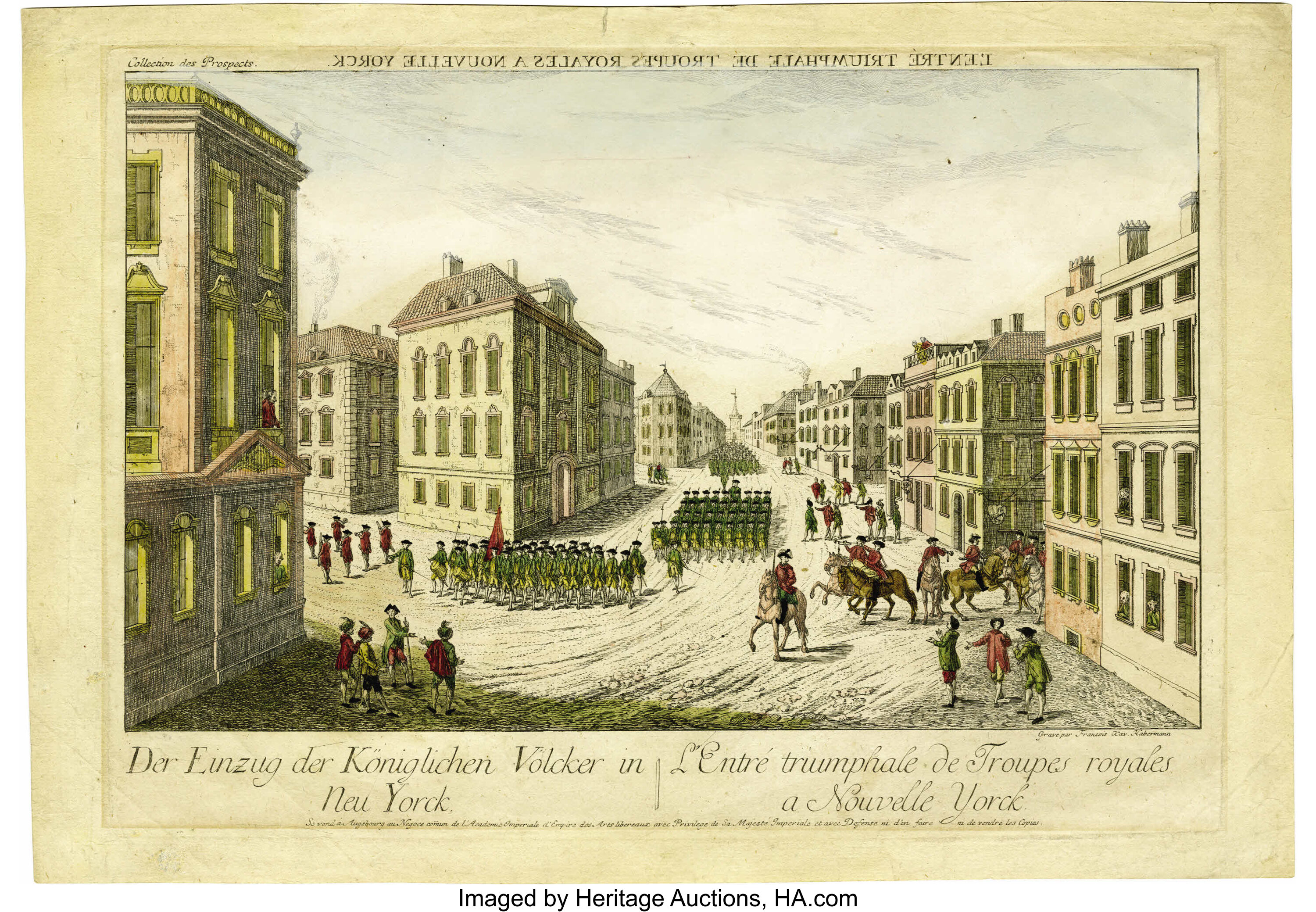 Revolutionary War Era Lithograph Of New York Der Einzug Der Lot Heritage Auctions