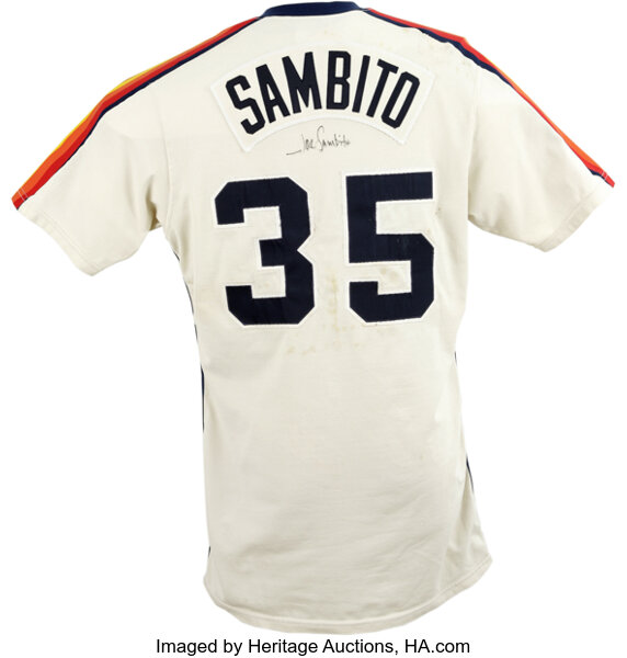 1982 Joe Sambito Game Worn and Signed Jersey. Classic example of